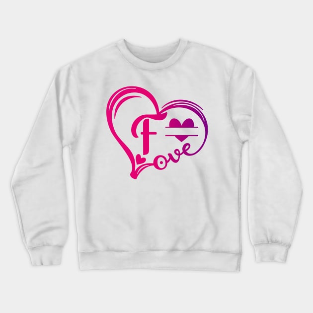 letter f monogram in the shape of love Crewneck Sweatshirt by Candy Store